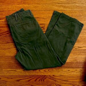 DOCKERS Green Chinos with Straight Leg Cut and Cotton Fabric